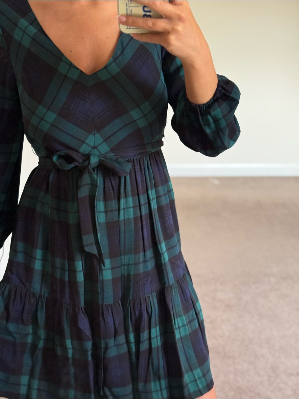 Jcrew plaid green dress size 6 - Picture 4 of 8